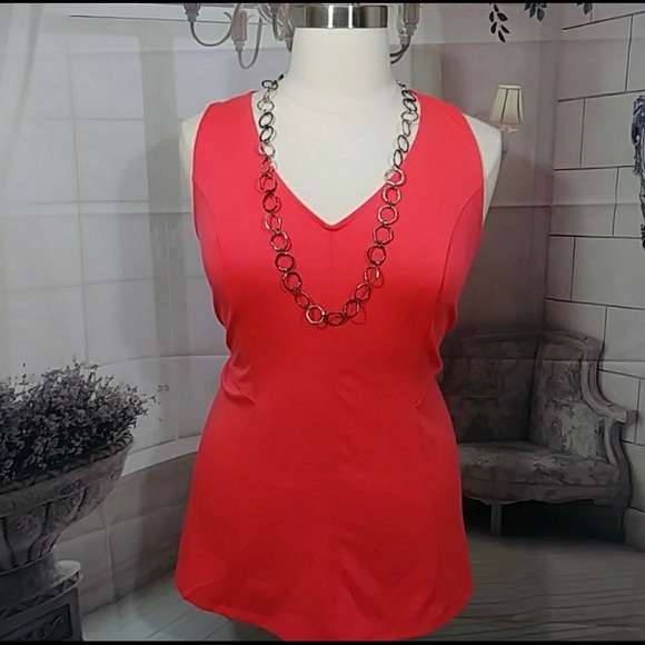 salmon pink sleeveless blouse - Picture 3 of 8